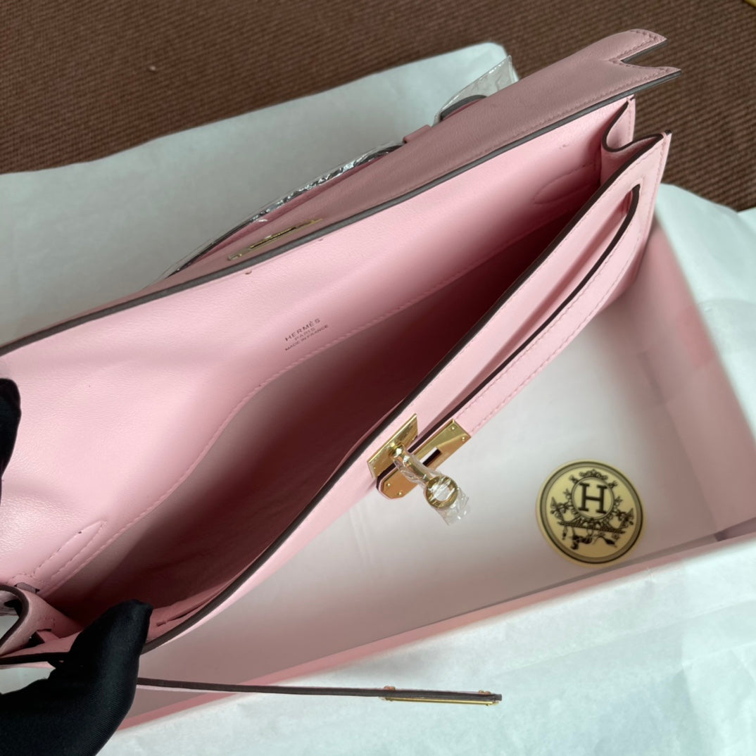 HM ケリーカット 31cm フラミンゴ スイフト レザー GHW