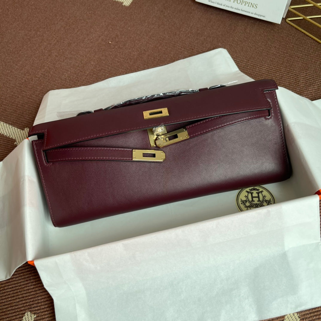 HM ケリーカット 31cm マルーン スイフト レザー GHW