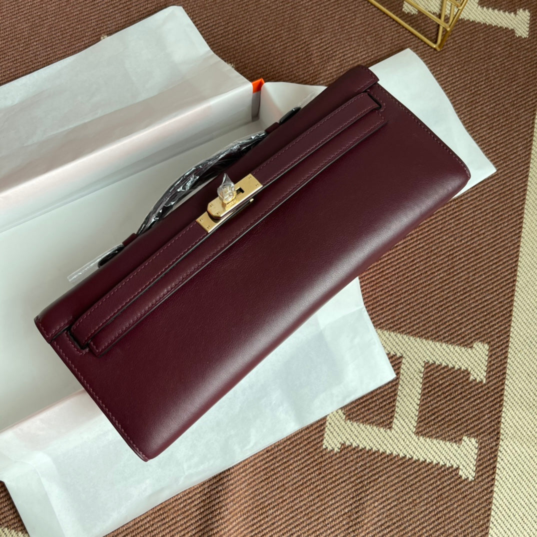 HM ケリーカット 31cm マルーン スイフト レザー GHW