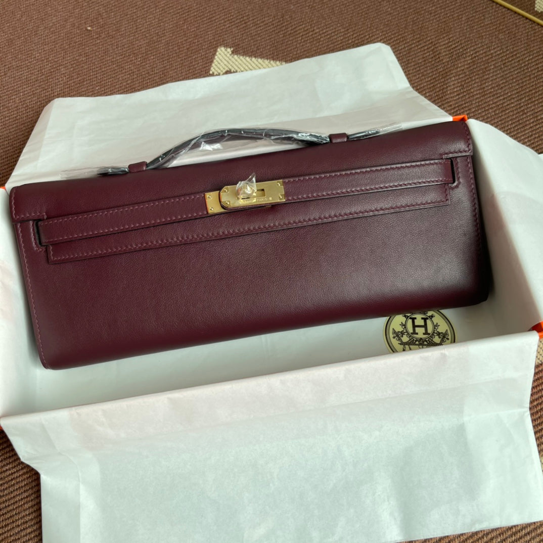 HM ケリーカット 31cm マルーン スイフト レザー GHW
