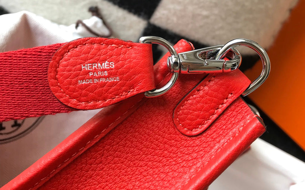 MINI EVELYNE 18CM ROUGE TOGO QUINCAILLERIE ARGENTÉE