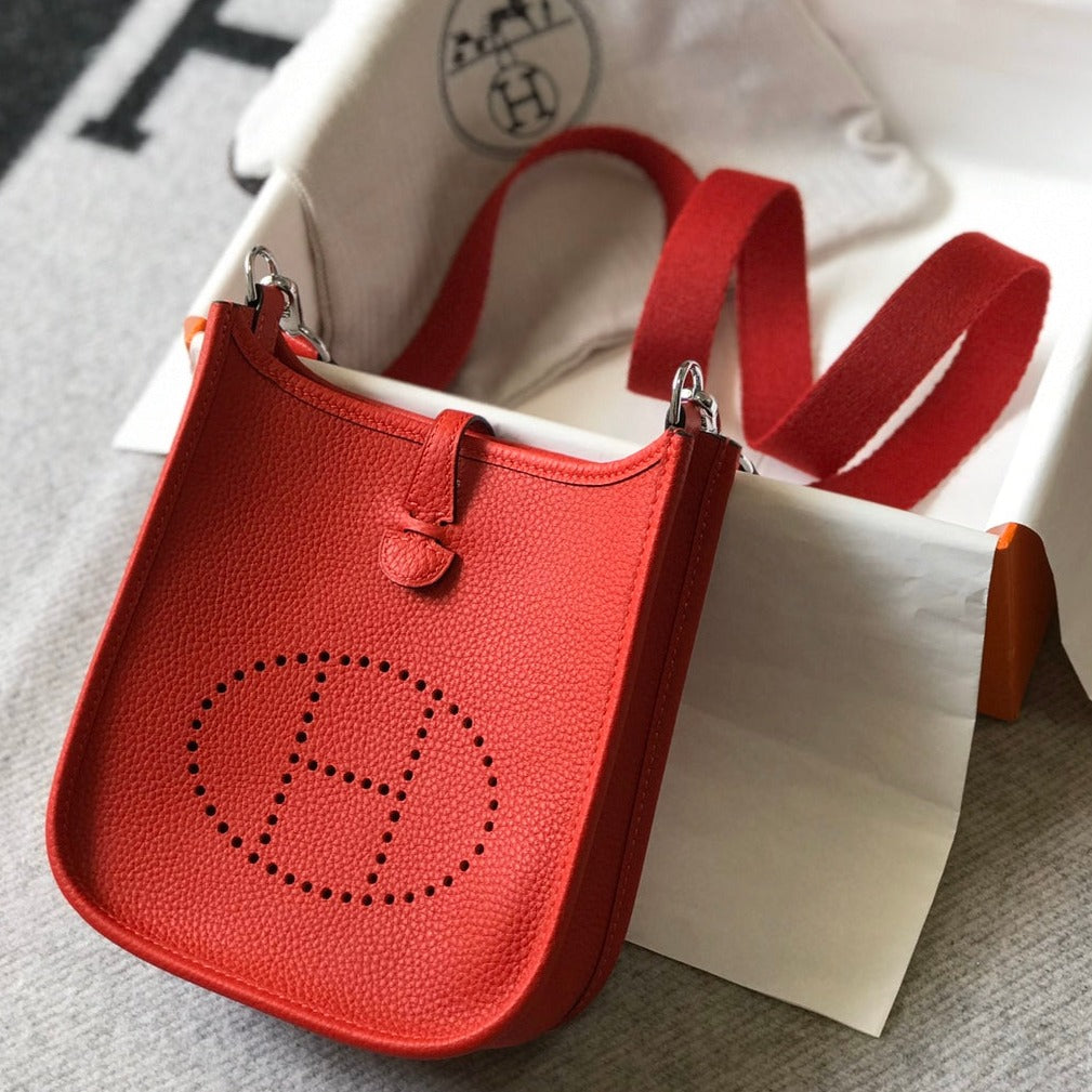 MINI EVELYNE 18CM ROUGE TOGO QUINCAILLERIE ARGENTÉE