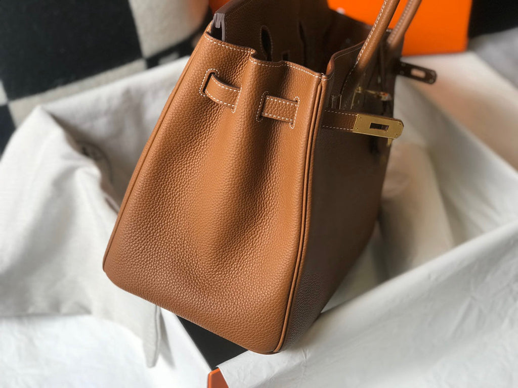 SAC HM BIRKIN 35 CM MARRON TOGO QUINCAILLERIE DORÉE