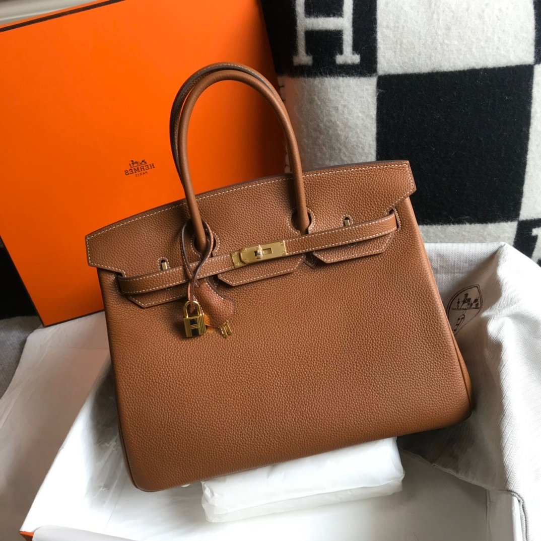 HM バーキン 35cm バッグ ブラウン トゴ ゴールド金具