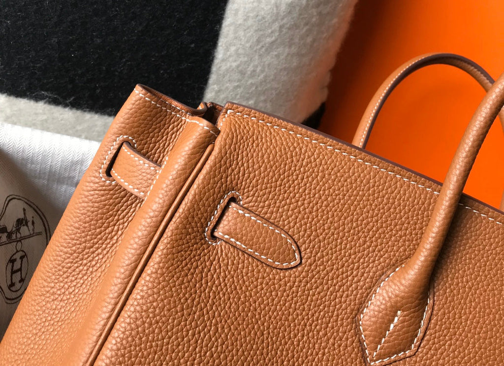 SAC HM BIRKIN 35 CM MARRON TOGO QUINCAILLERIE DORÉE