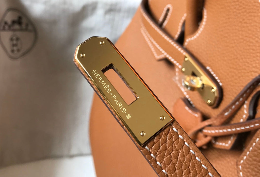 SAC HM BIRKIN 35 CM MARRON TOGO QUINCAILLERIE DORÉE