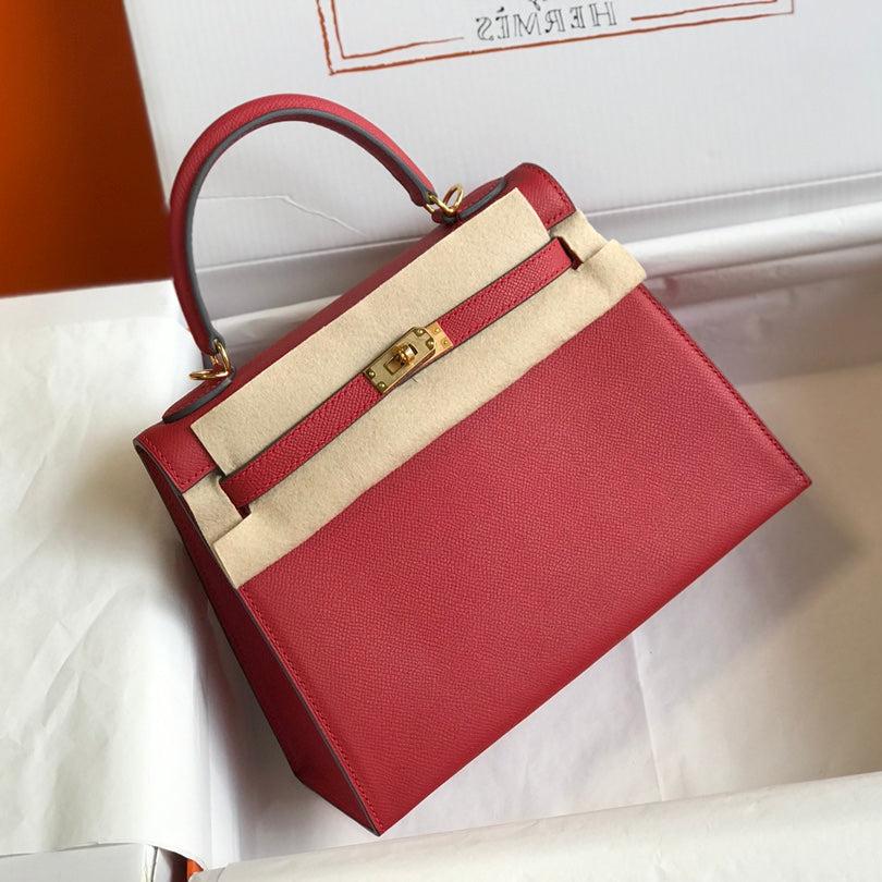 SAC HM KELLY 32 CM EN TOGO BERRY, QUINCAILLERIE DORÉ