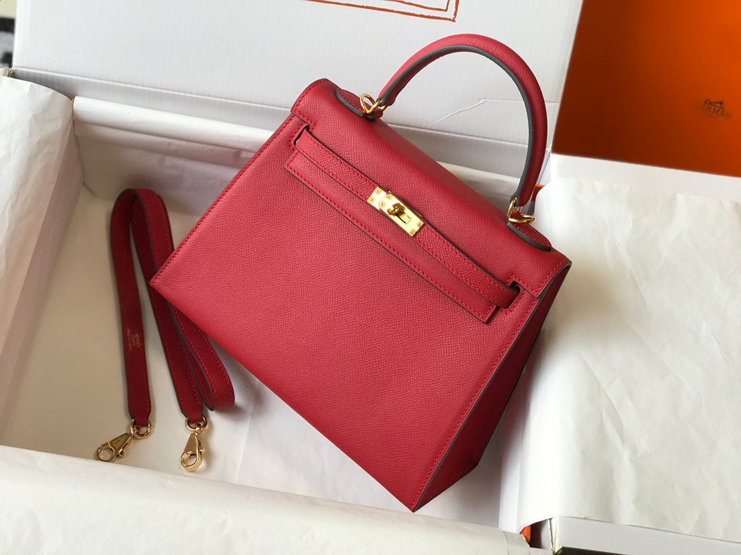 SAC HM KELLY 32 CM EN TOGO BERRY, QUINCAILLERIE DORÉ