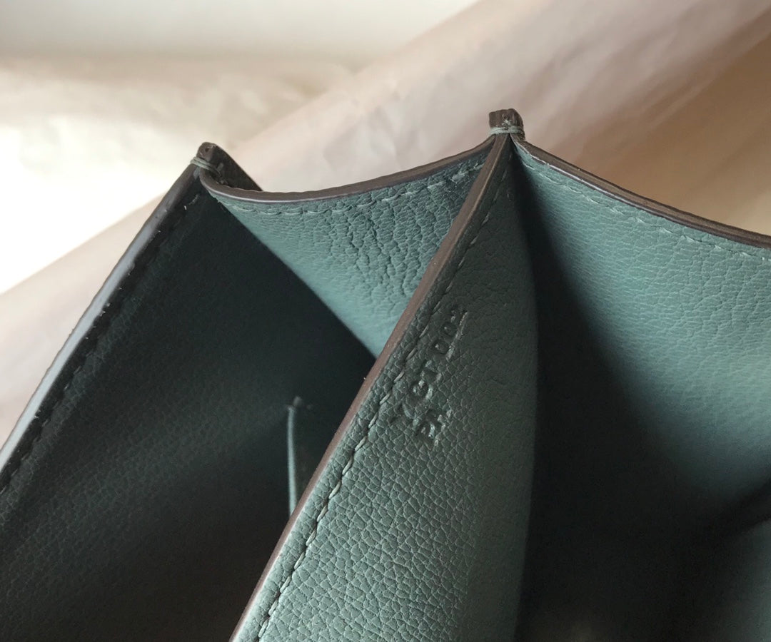 CONSTANCE 24 BLEU ORANGE CUIR EPSOM QUINCAILLERIE OR