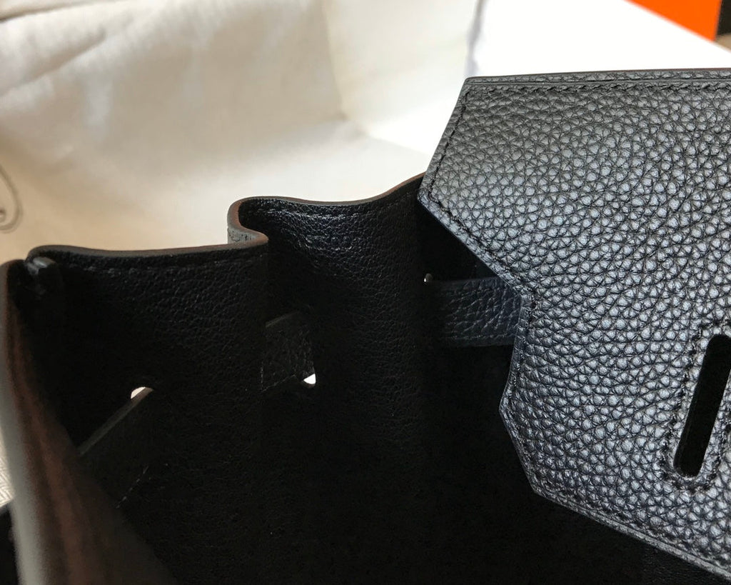 SAC HM BIRKIN 35 CM NOIR TOGO QUINCAILLERIE ARGENTÉE
