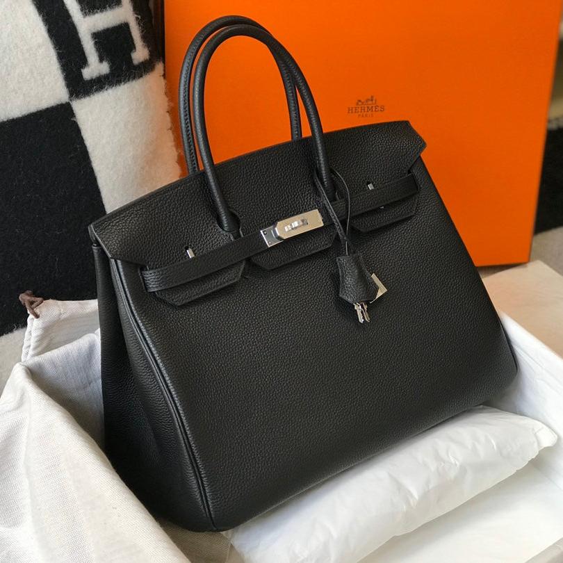 HM バーキン 35cm バッグ ブラック トゴ シルバー金具