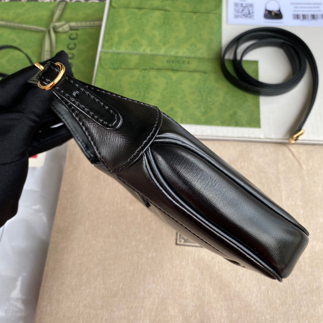 GG JACKIE MINI 19CM EN CUIR DE VEAU NOIR