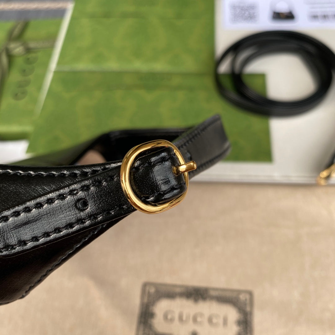 GG JACKIE MINI 19CM EN CUIR DE VEAU NOIR