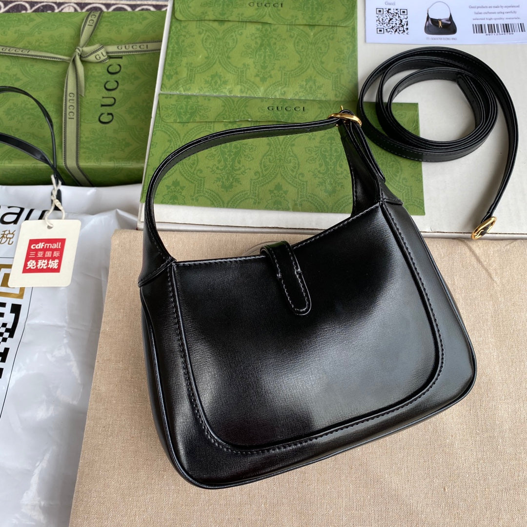GG JACKIE MINI 19CM EN CUIR DE VEAU NOIR