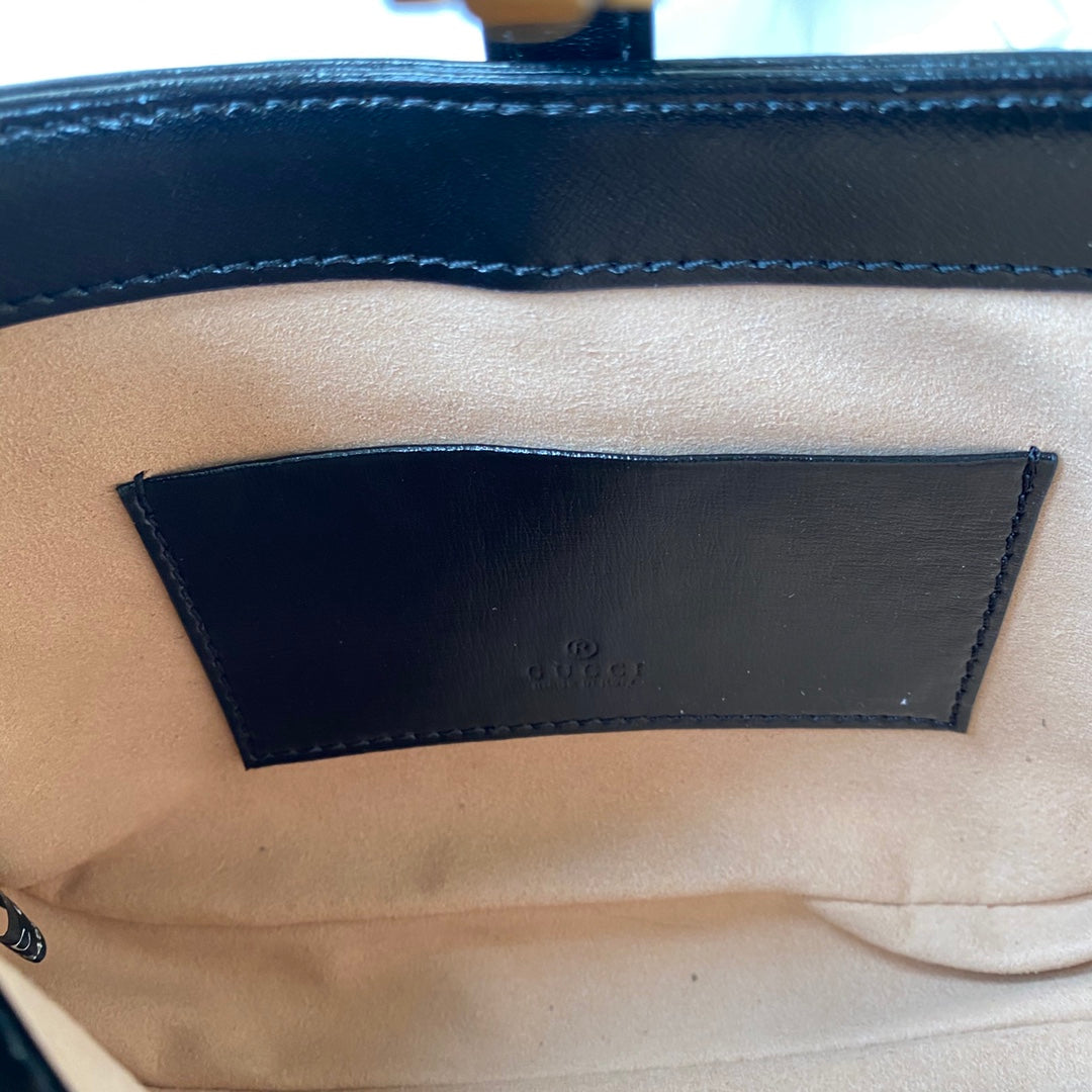 GG JACKIE MINI 19CM EN CUIR DE VEAU NOIR