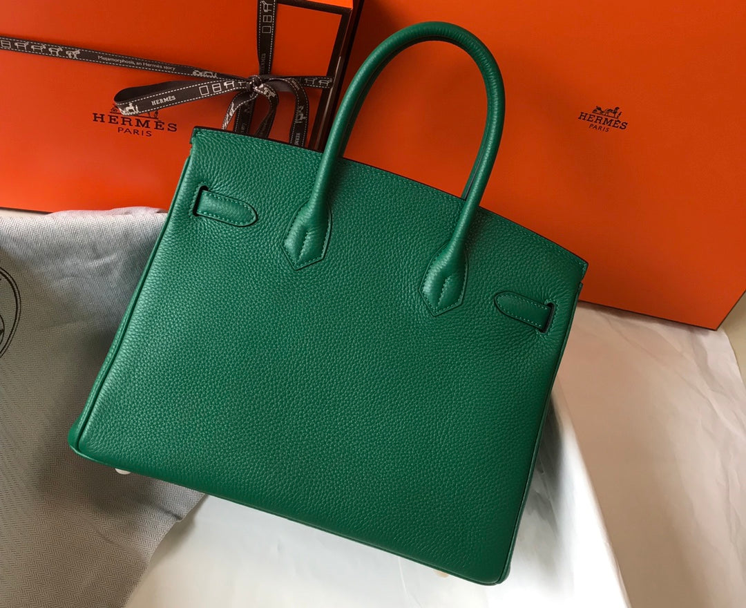 HM BIRKIN CUIR TOGO VERT QUINCAILLERIE DORÉ