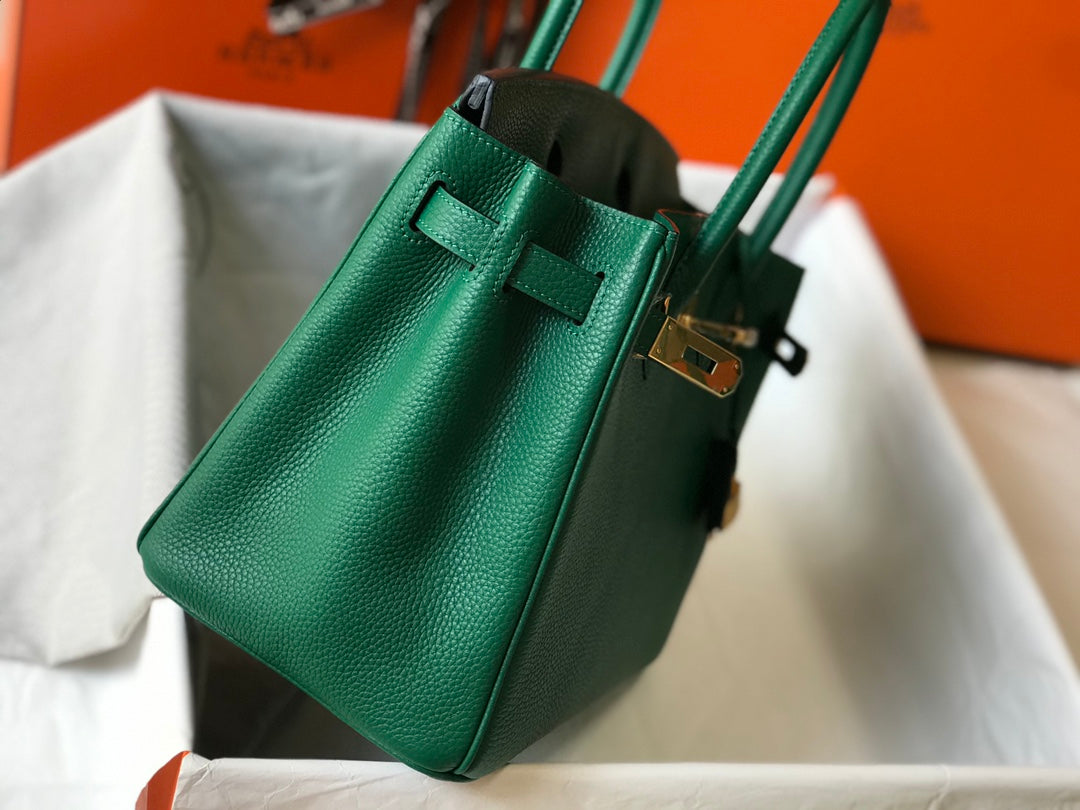HM BIRKIN CUIR TOGO VERT QUINCAILLERIE DORÉ