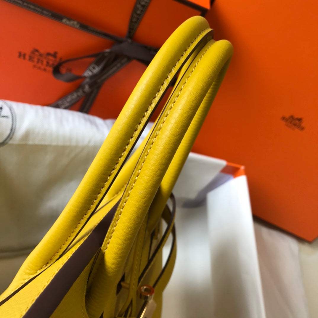 HM BIRKIN CUIR TOGO JAUNE AMBRE QUINCAILLERIE DORÉ