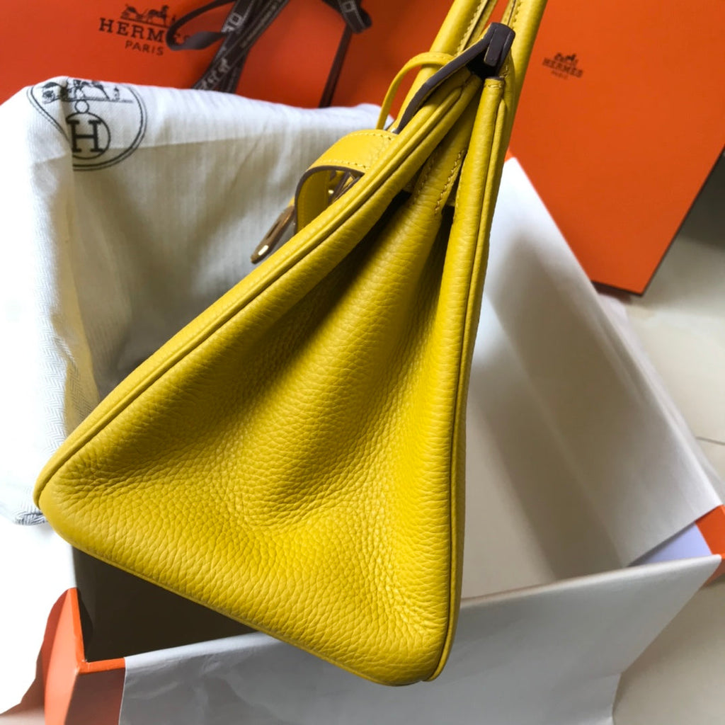 HM BIRKIN CUIR TOGO JAUNE AMBRE QUINCAILLERIE DORÉ