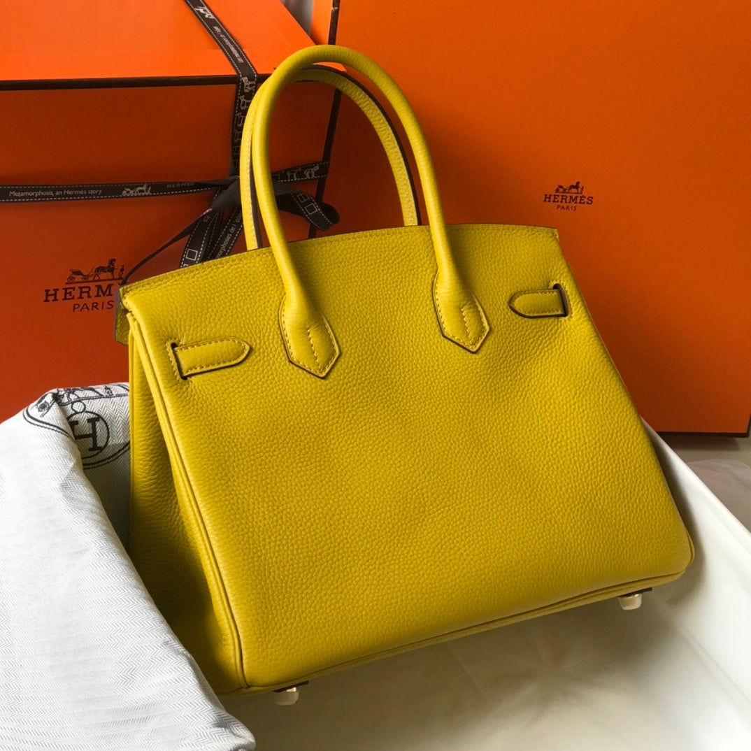 HM BIRKIN CUIR TOGO JAUNE AMBRE QUINCAILLERIE DORÉ