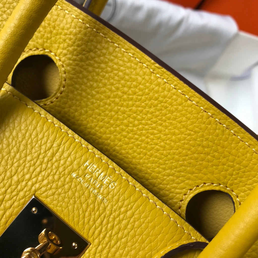 HM BIRKIN CUIR TOGO JAUNE AMBRE QUINCAILLERIE DORÉ