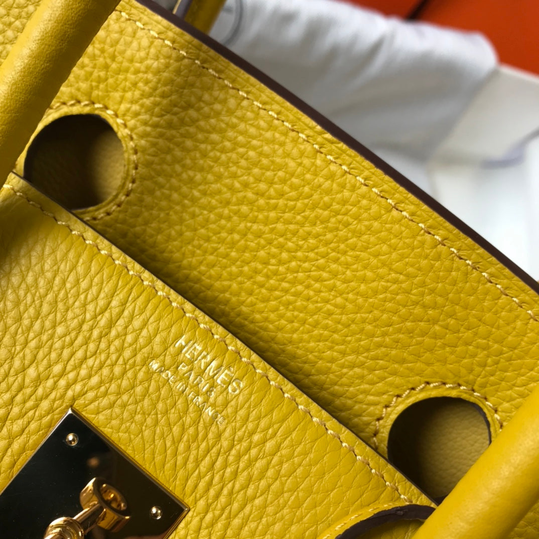 HM BIRKIN CUIR TOGO JAUNE AMBRE QUINCAILLERIE DORÉ