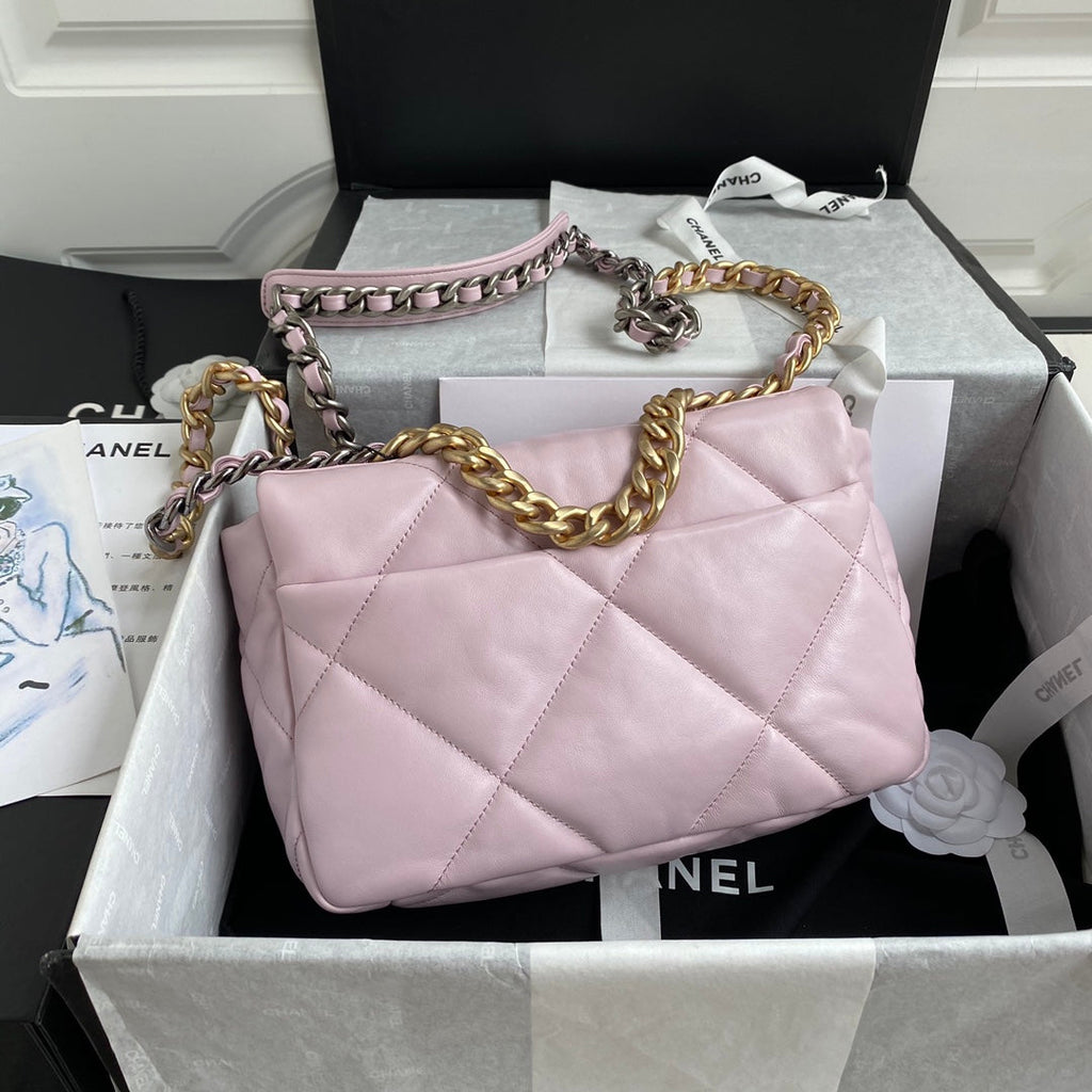 19 SAC À RABAT 26 CUIR DE CHÈVRE ROSE QUINCAILLERIE DORÉ