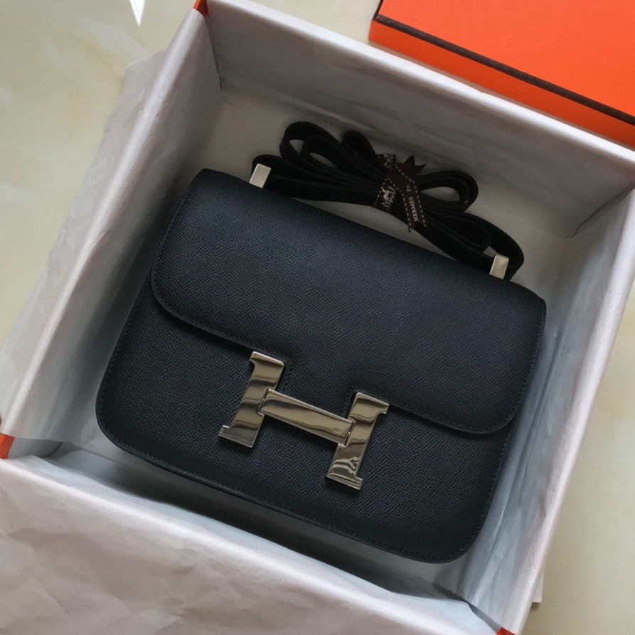CONSTANCE 24CM EPSOM NOIR QUINCAILLERIE ARGENTÉE