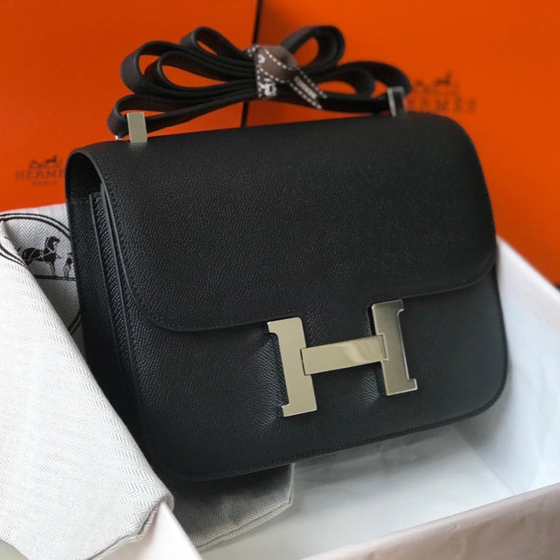 CONSTANCE 24CM EPSOM NOIR QUINCAILLERIE ARGENTÉE