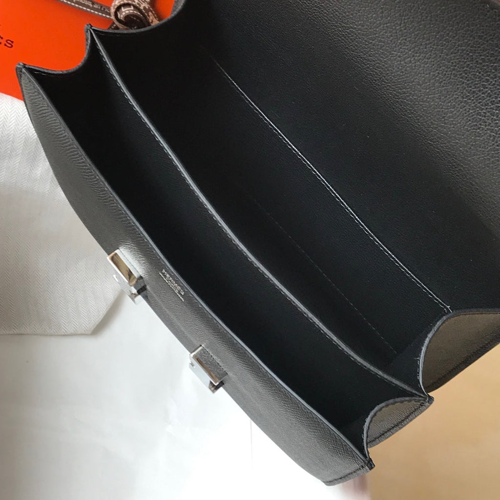 CONSTANCE 24CM EPSOM NOIR QUINCAILLERIE ARGENTÉE