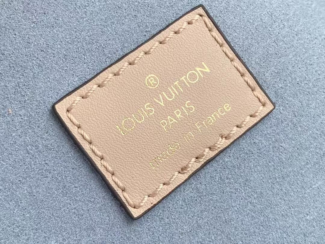 SUR MA TAILLE PM 25CM CUIR DE VEAU GREIGE TOILE MONOGRAMME MARRON 