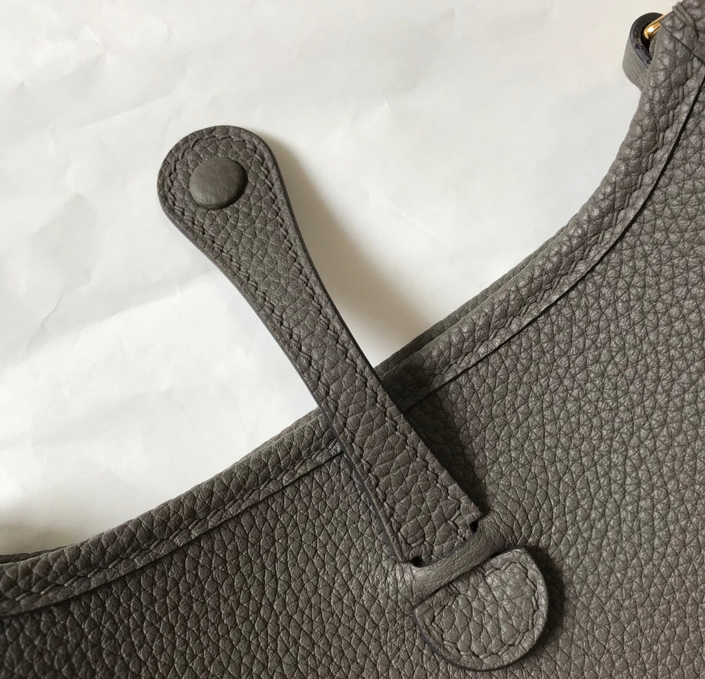 ミニ エブリン 18CM ダークグレー トーゴ GHW