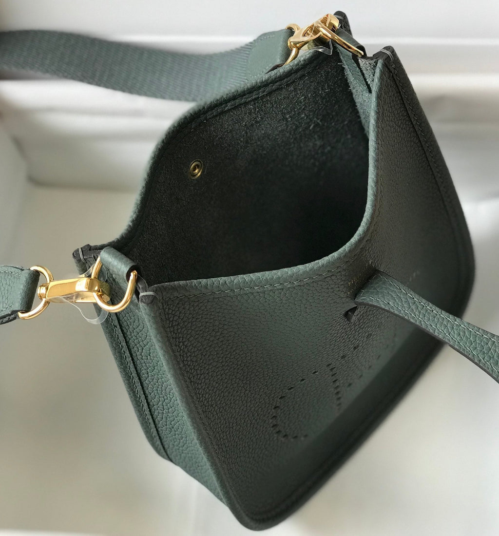 ミニ エブリン 18CM グリーン グレー トーゴ GHW