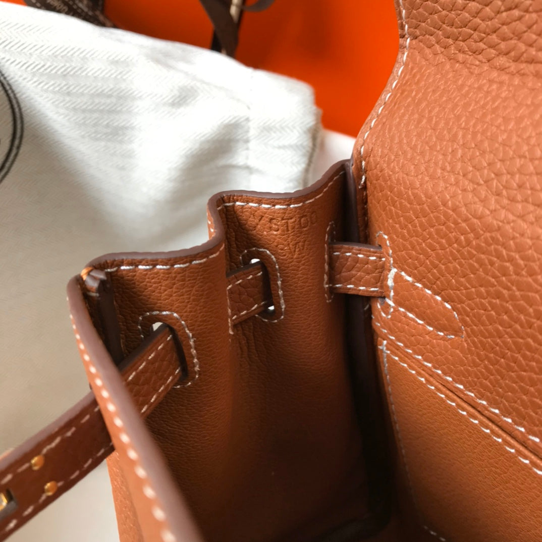 HM MINI KELLY 20CM CUIR TOGO DORÉ QUINCAILLERIE DORÉ