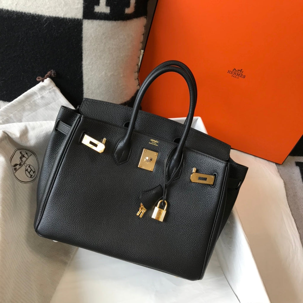 HM BIRKIN 30CM CUIR TOGO NOIR QUINCAILLERIE DORÉ