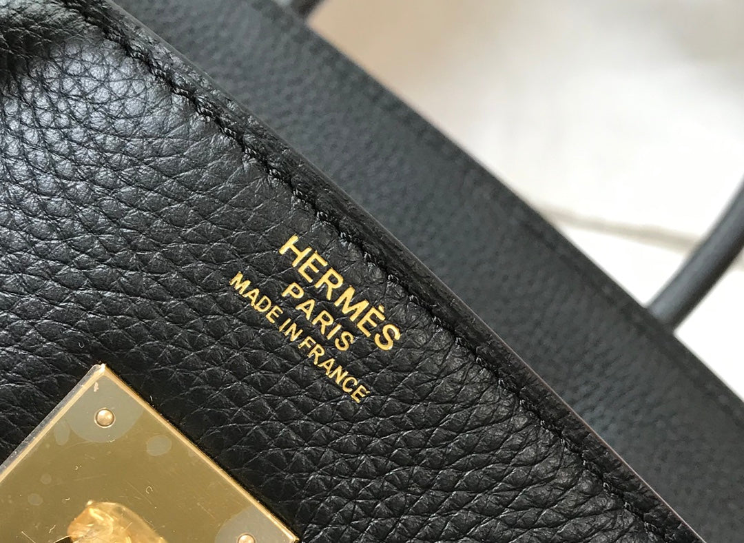 HM BIRKIN 30CM CUIR TOGO NOIR QUINCAILLERIE DORÉ