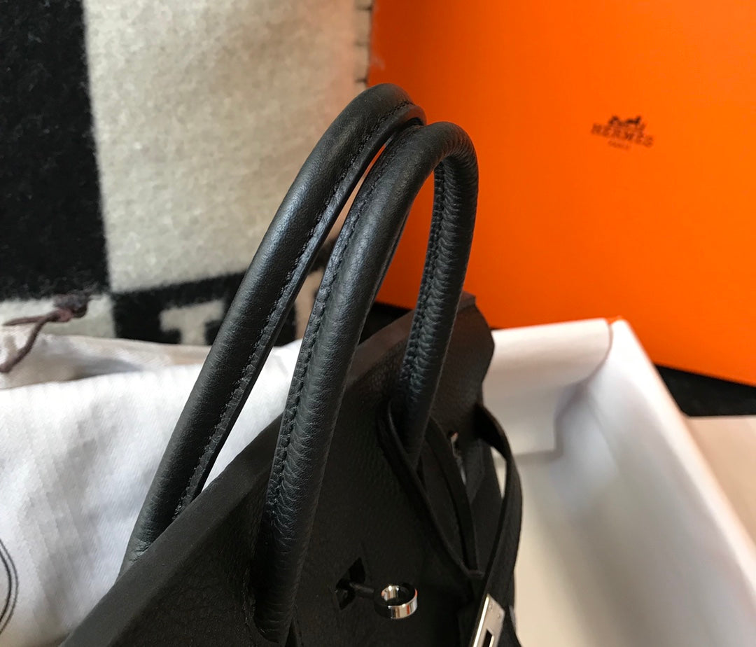HM BIRKIN 30CM CUIR TOGO NOIR QUINCAILLERIE ARGENTÉE