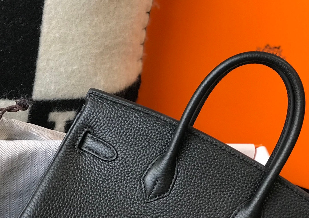 HM BIRKIN 30CM CUIR TOGO NOIR QUINCAILLERIE ARGENTÉE