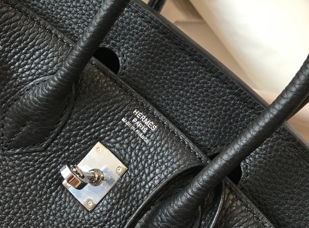 HM BIRKIN 30CM CUIR TOGO NOIR QUINCAILLERIE ARGENTÉE
