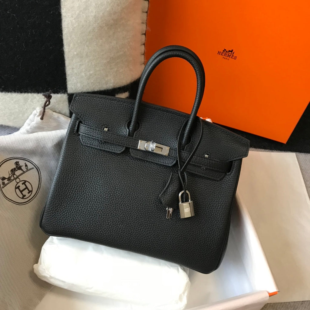 HM BIRKIN 30CM CUIR TOGO NOIR QUINCAILLERIE ARGENTÉE