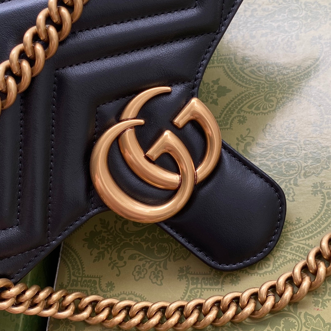 GG MARMONT 26CM CUIR DE VEAU NOIR QUINCAILLERIE DORÉ