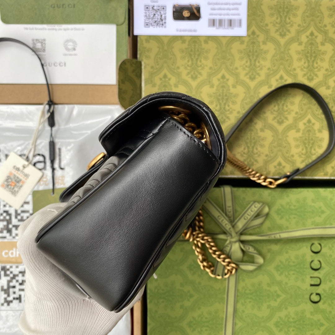 GG MARMONT 26CM CUIR DE VEAU NOIR QUINCAILLERIE DORÉ