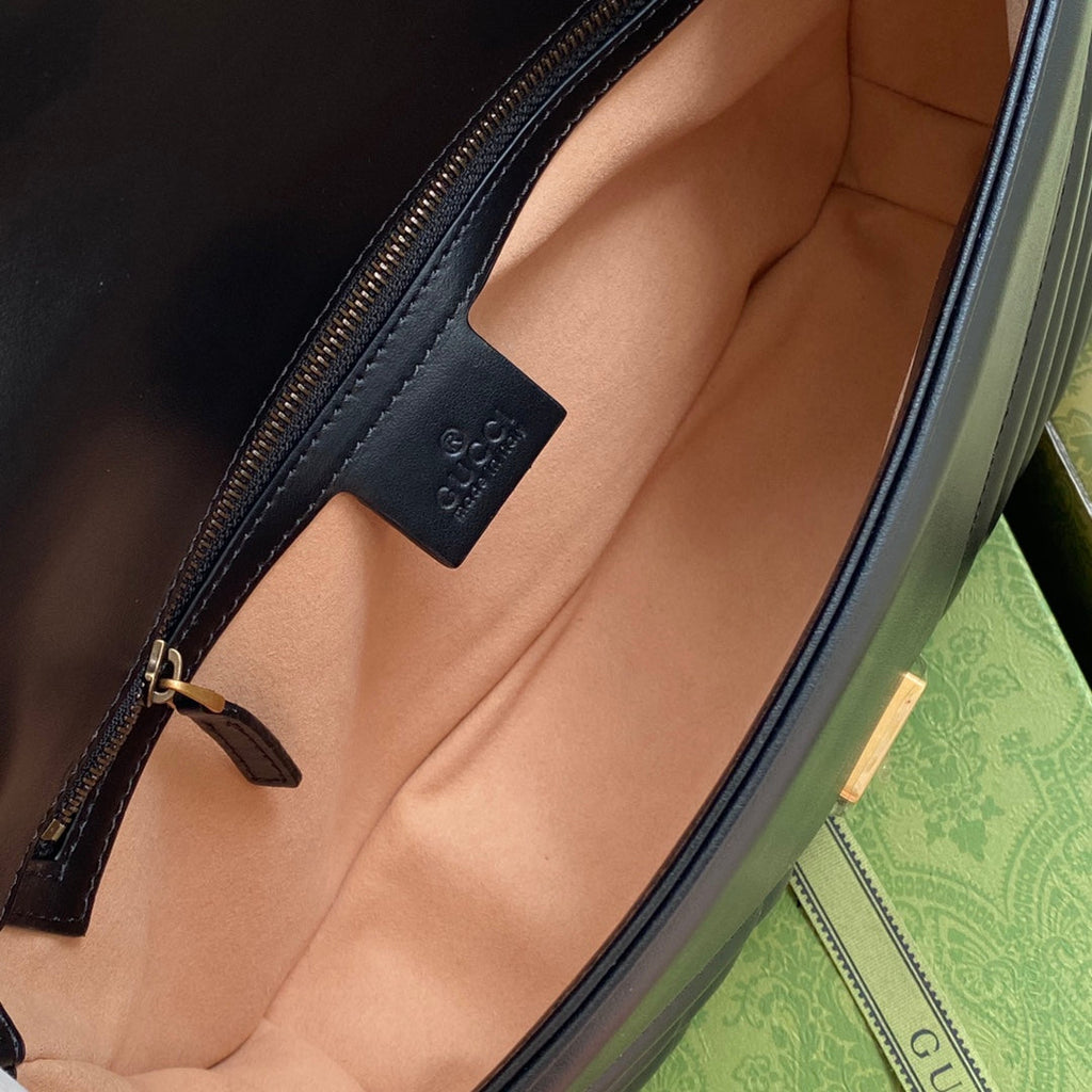GG MARMONT 26CM CUIR DE VEAU NOIR QUINCAILLERIE DORÉ