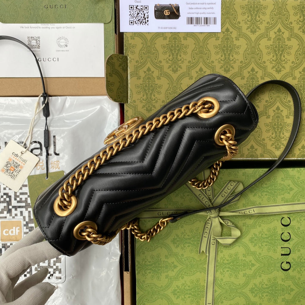 GG MARMONT 26CM CUIR DE VEAU NOIR QUINCAILLERIE DORÉ