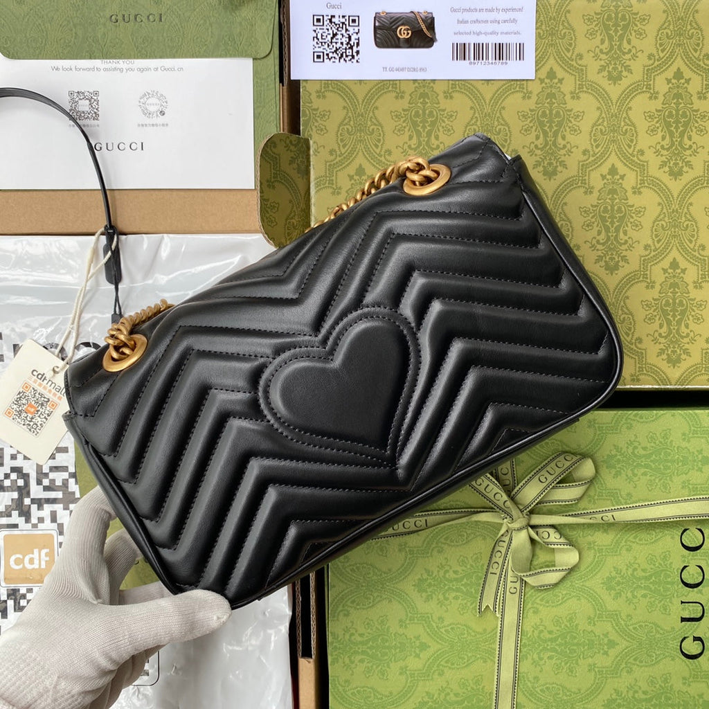 GG MARMONT 26CM CUIR DE VEAU NOIR QUINCAILLERIE DORÉ