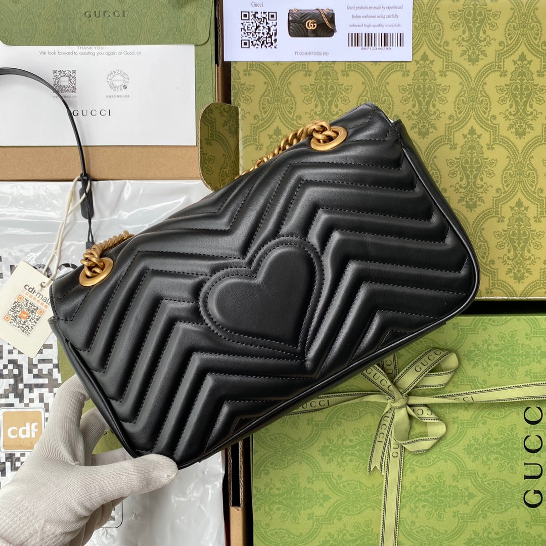 GG MARMONT 26CM CUIR DE VEAU NOIR QUINCAILLERIE DORÉ