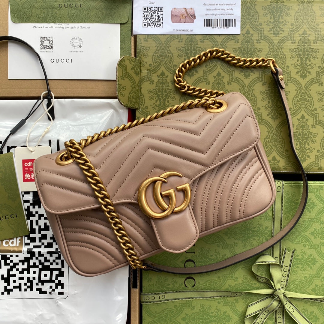 GG MARMONT 26CM CUIR DE VEAU BEIGE QUINCAILLERIE DORÉ