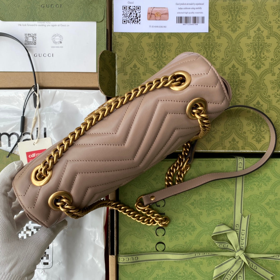 GG MARMONT 26CM CUIR DE VEAU BEIGE QUINCAILLERIE DORÉ