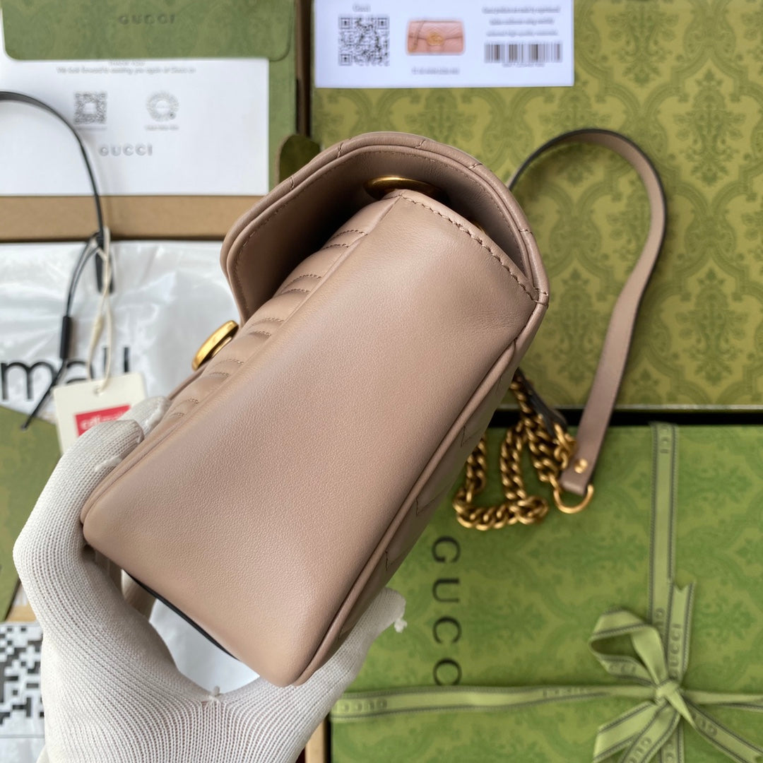 GG MARMONT 26CM CUIR DE VEAU BEIGE QUINCAILLERIE DORÉ