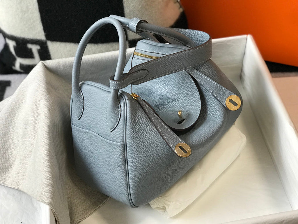 HM LINDY 30 BAG TEMPERED GRAY TAURILLON CLEMENCE LEATHER